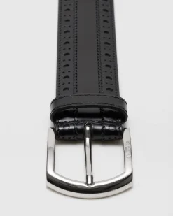 Belt - Brogue Polished Fumé Leather Belt