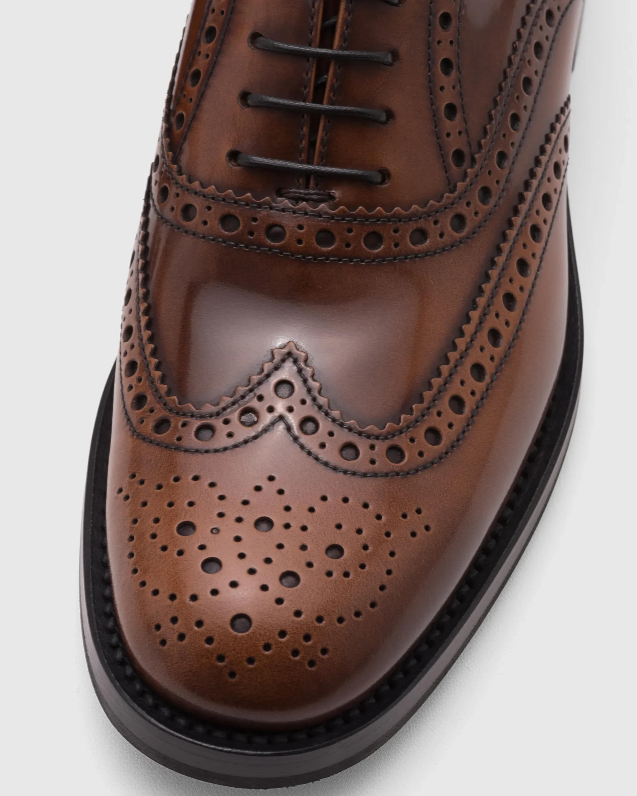 Burwood Wg - Polished Fumè Oxford Brogue