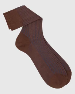 Contrast Ribbed Socks - Cotton Ribbed Short