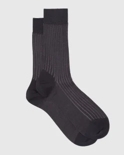 Contrast Ribbed Socks - Cotton Ribbed Short