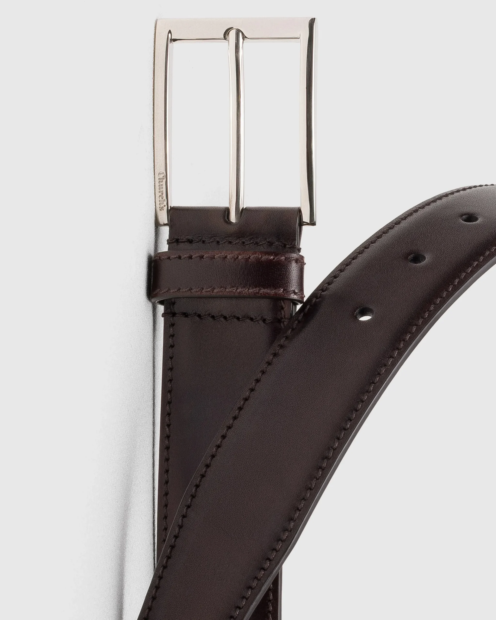 Elongated Buckle Belt - Bleached Calfskin Belt