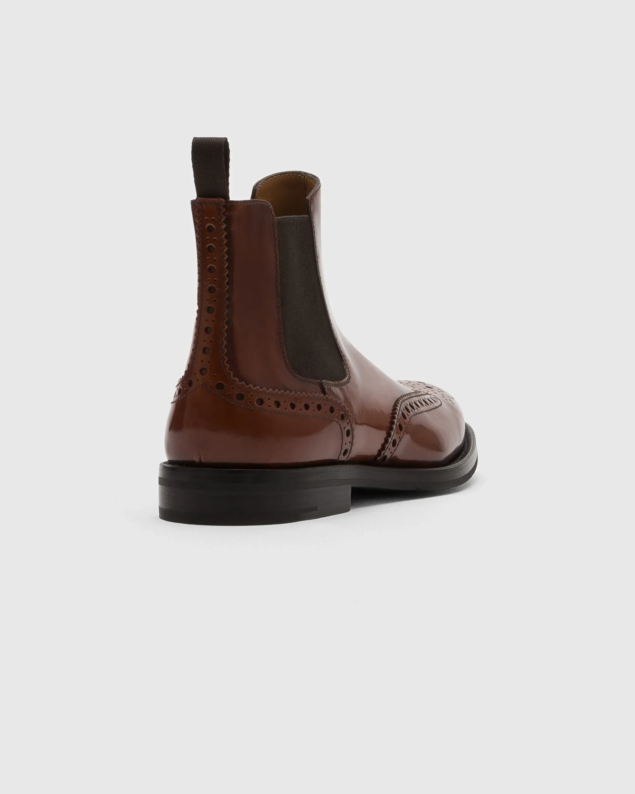 Ketsby Wg - Polished Fumè Brogue Chelsea Boot
