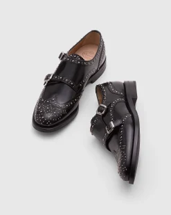 Lana Met. - Polished Binder Monk Brogue with Studs