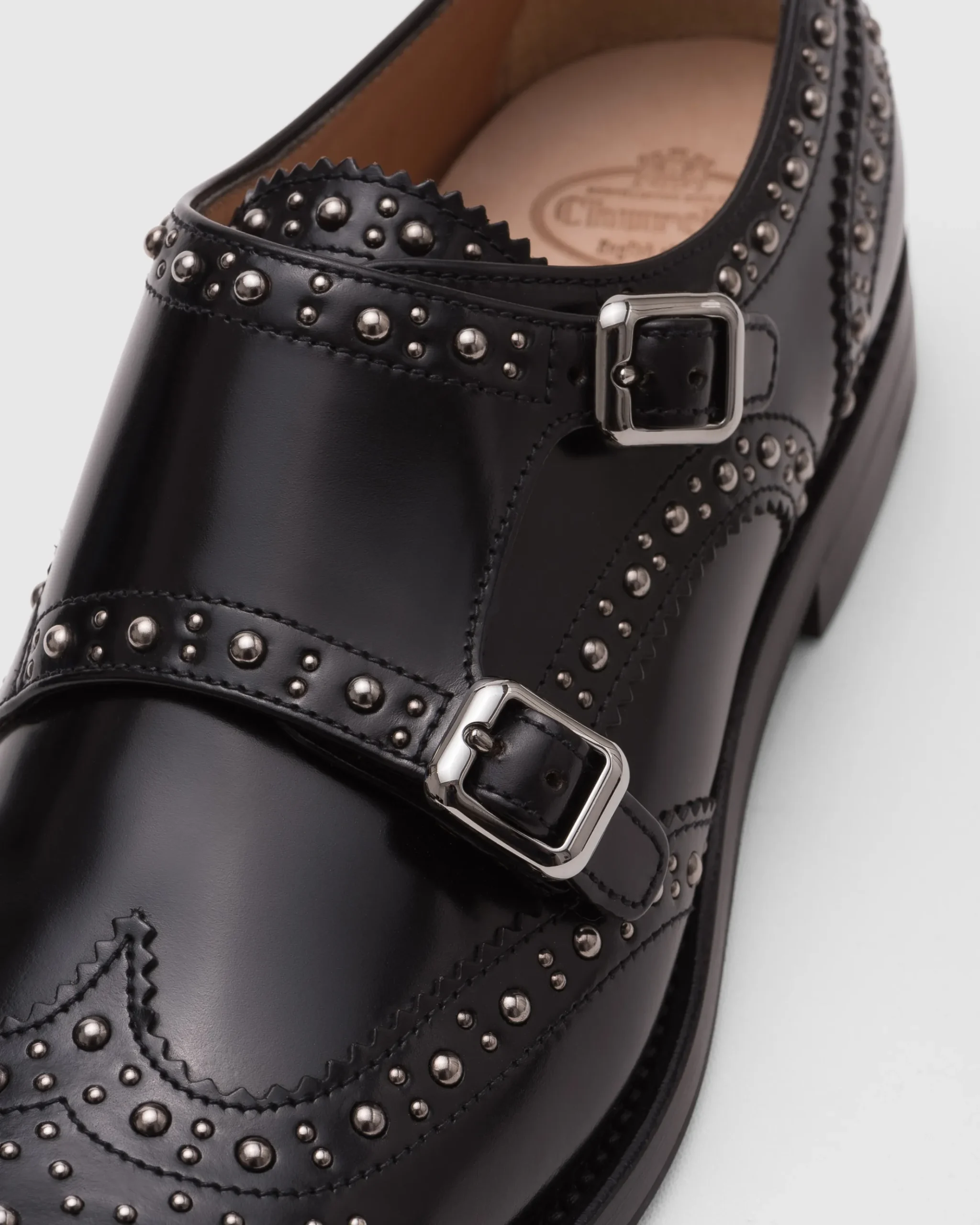 Lana Met. - Polished Binder Monk Brogue with Studs