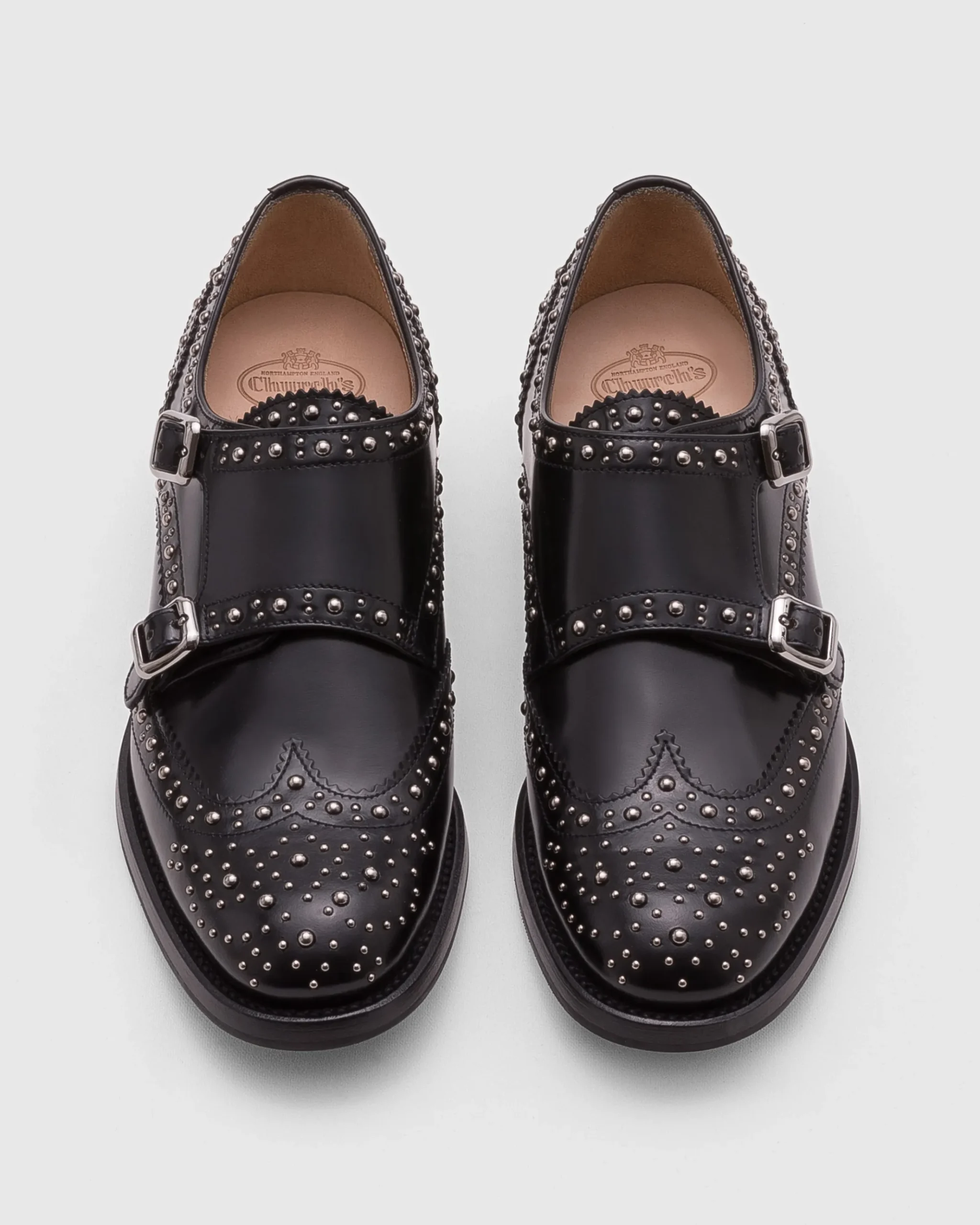 Lana Met. - Polished Binder Monk Brogue with Studs