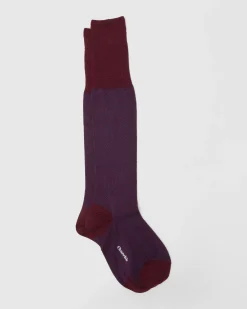 Long socks with herringbone pattern - Herringbone Wool Long Socks