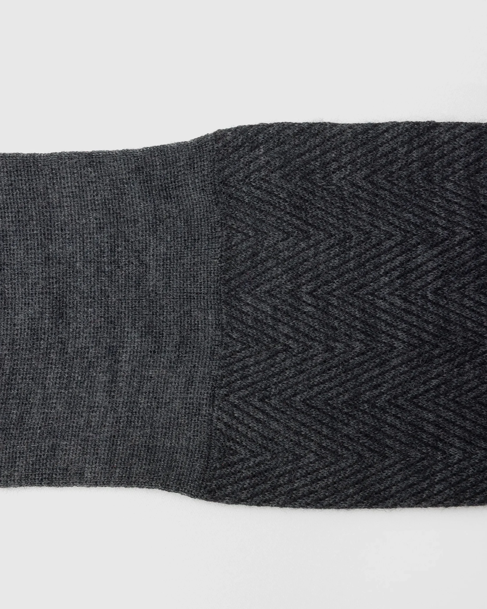Long socks with herringbone pattern - Herringbone Wool Long Socks