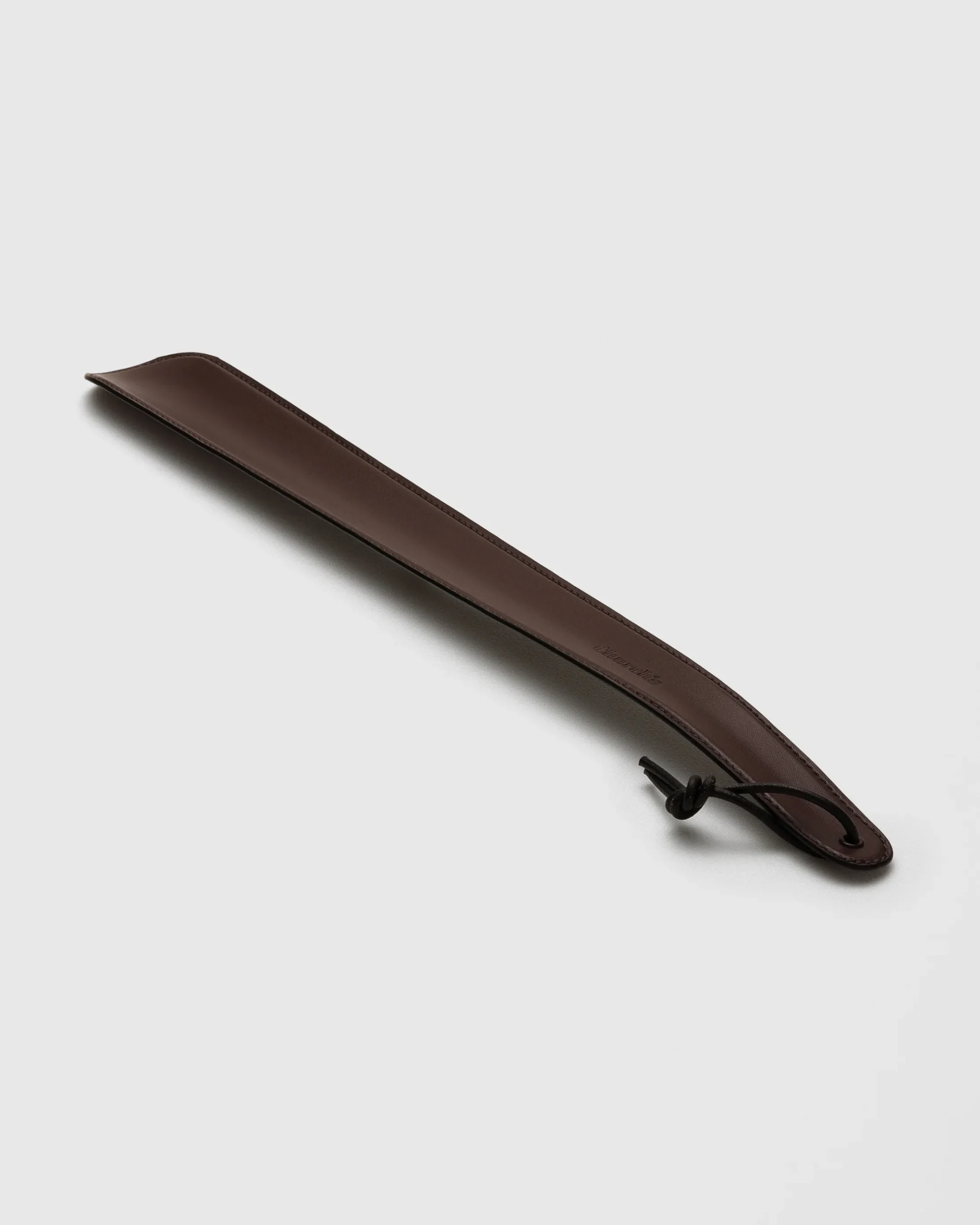 Metal and leather shoe horn - Leather-covered Metal Shoe Horn