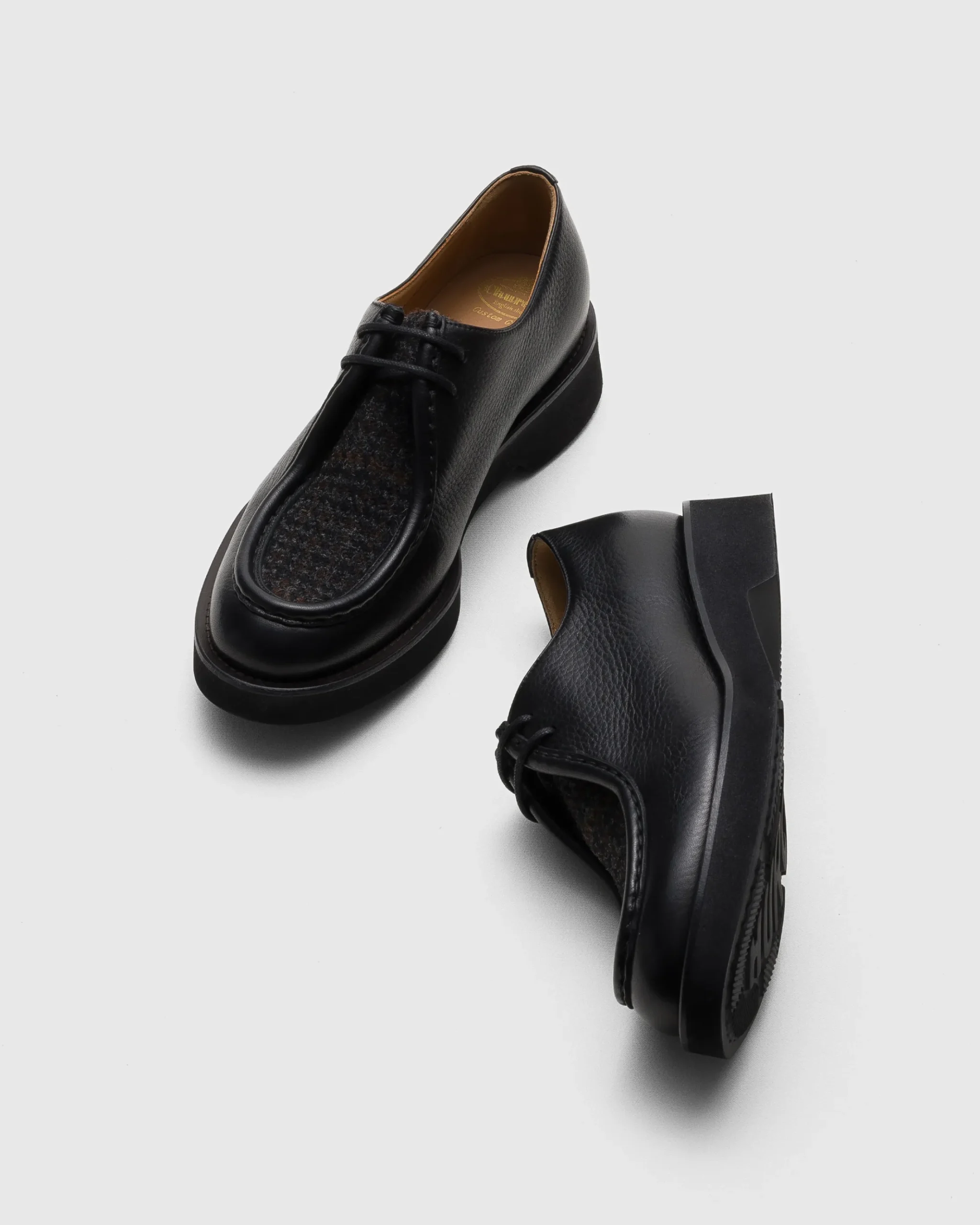 Nelly - Soft Grain Leather and Wool Lace-up