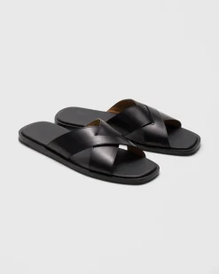 Ockley - Bleached Calfskin Crisscross Sandal