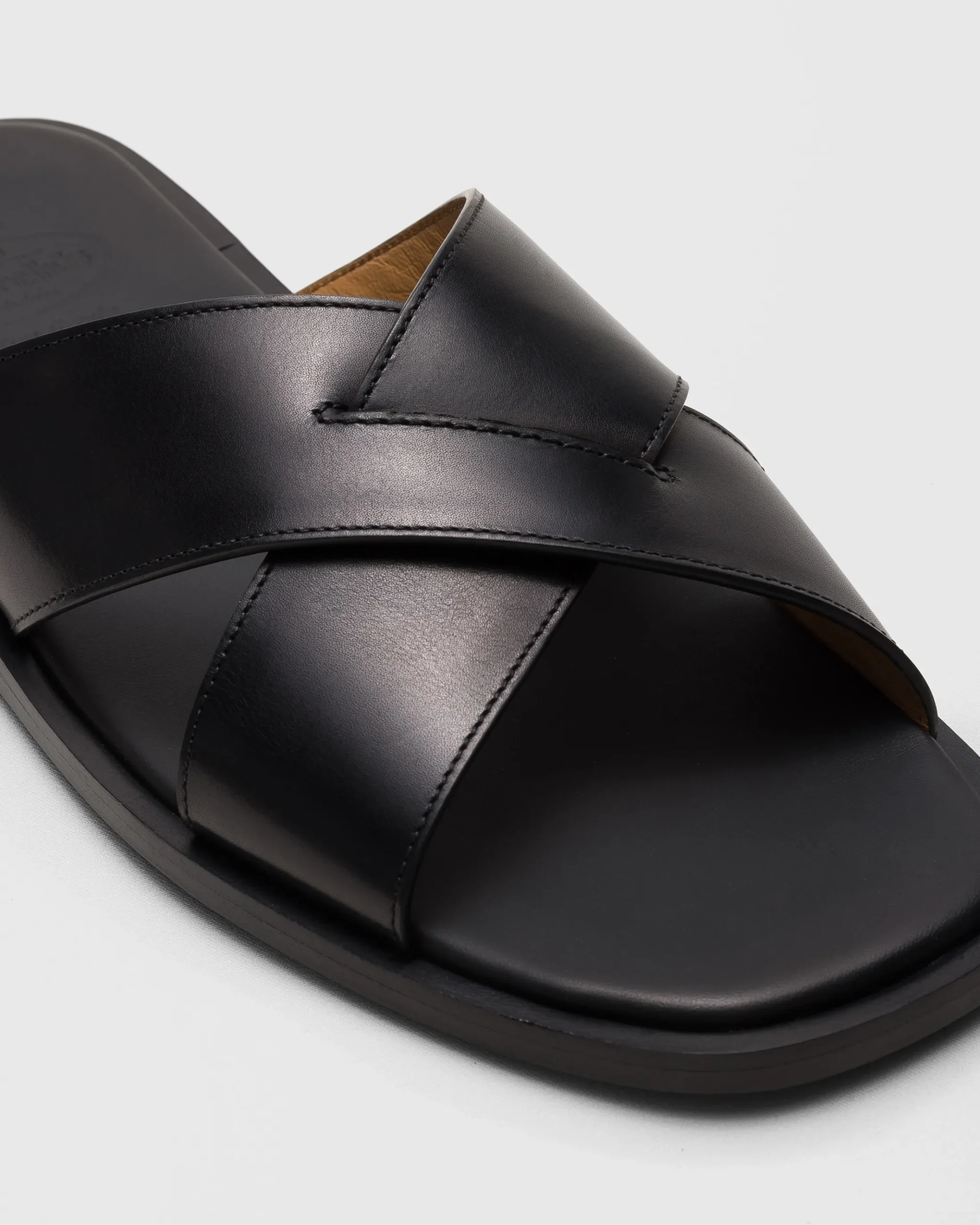 Ockley - Bleached Calfskin Crisscross Sandal