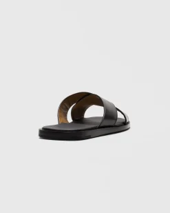 Ockley - Bleached Calfskin Crisscross Sandal