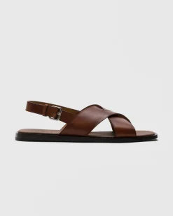 Offley - Bleached Calfskin Crisscross Sandal