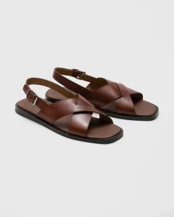 Offley - Bleached Calfskin Crisscross Sandal