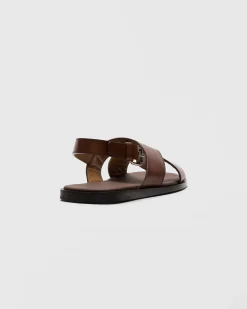 Offley - Bleached Calfskin Crisscross Sandal