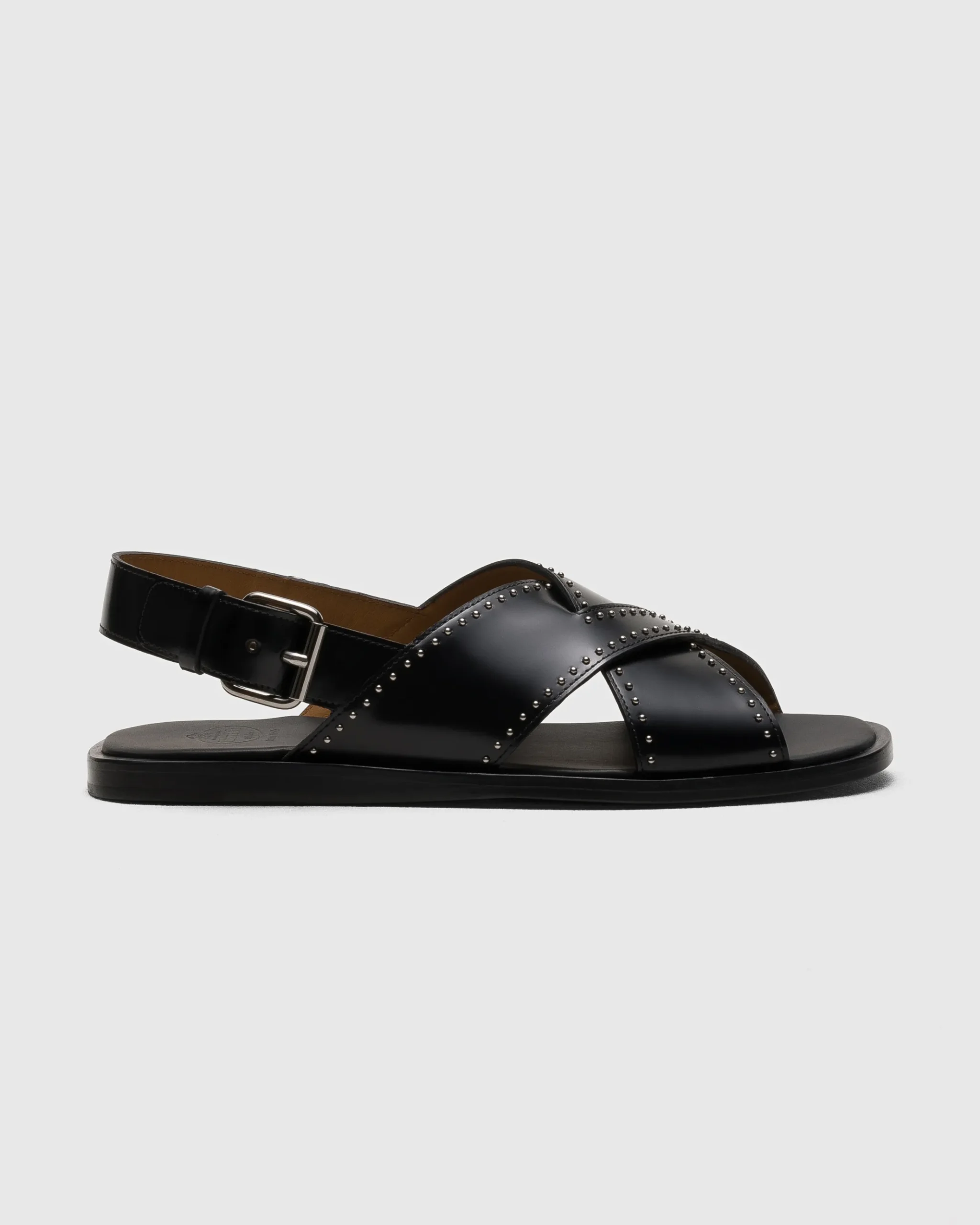 Oksana Met - Leather Crisscross Sandal with Studs