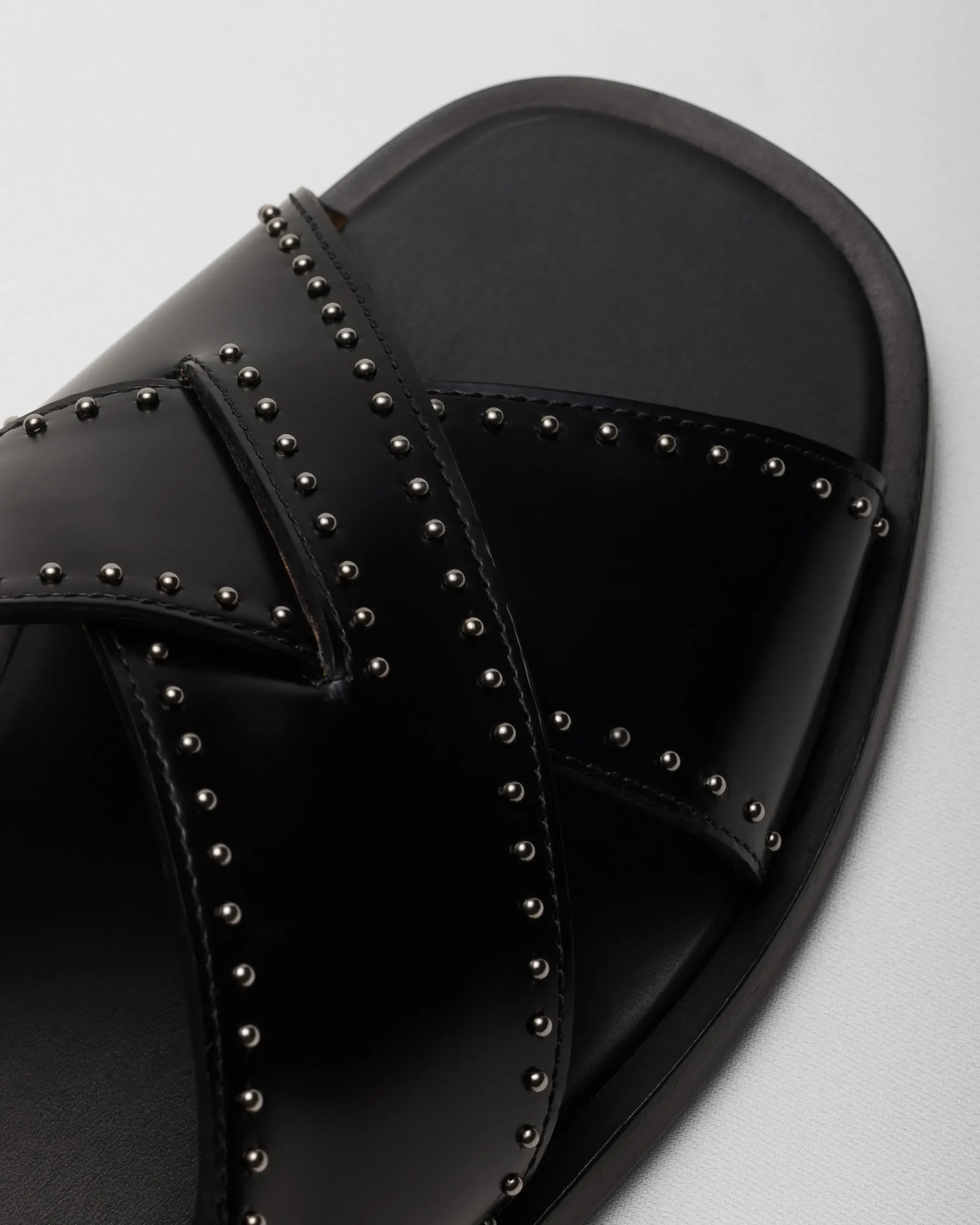 Oksana Met - Leather Crisscross Sandal with Studs