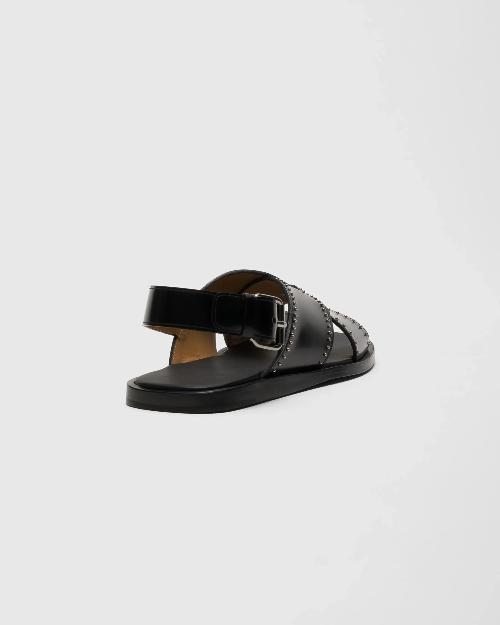 Oksana Met - Leather Crisscross Sandal with Studs
