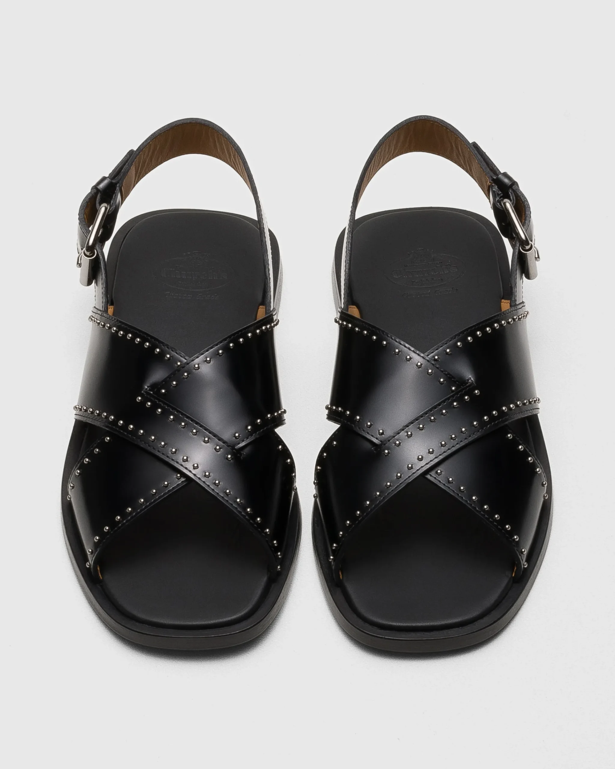 Oksana Met - Leather Crisscross Sandal with Studs