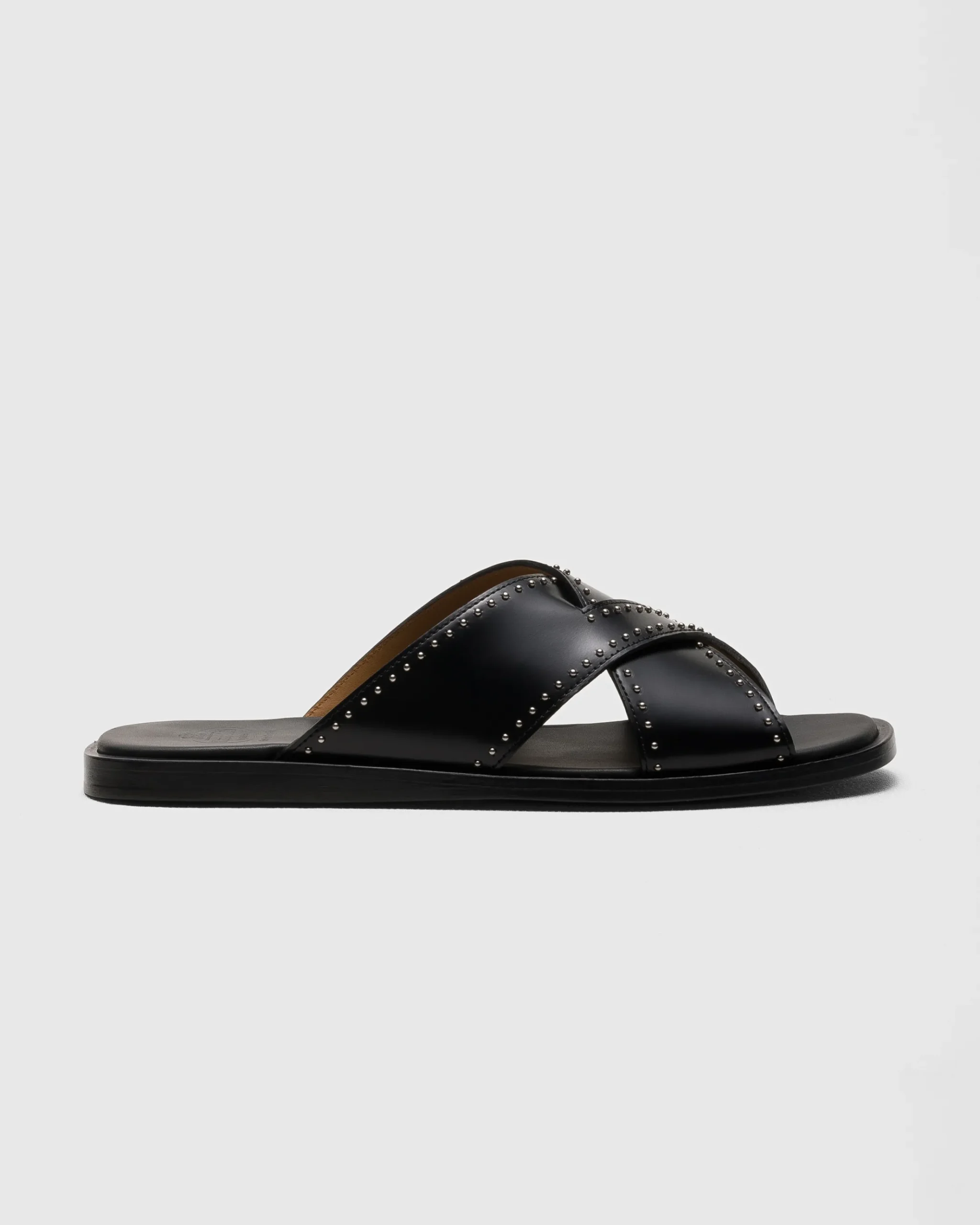 Oriyah Met - Leather Crisscross Sandal with Studs