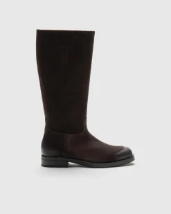 Penny - Suede Boot with Antique Finish