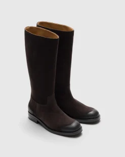 Penny - Suede Boot with Antique Finish
