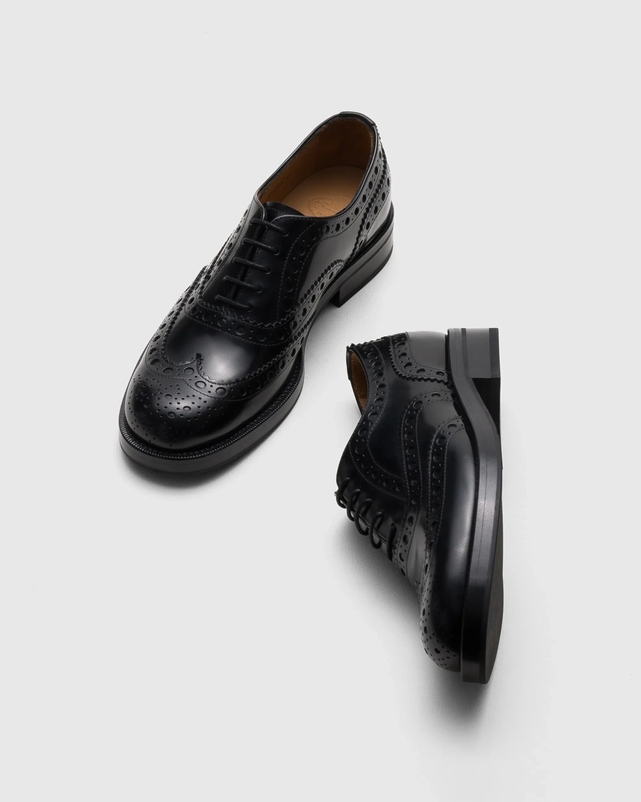 Pilar - Polished Fumé Leather Oxford Brogue
