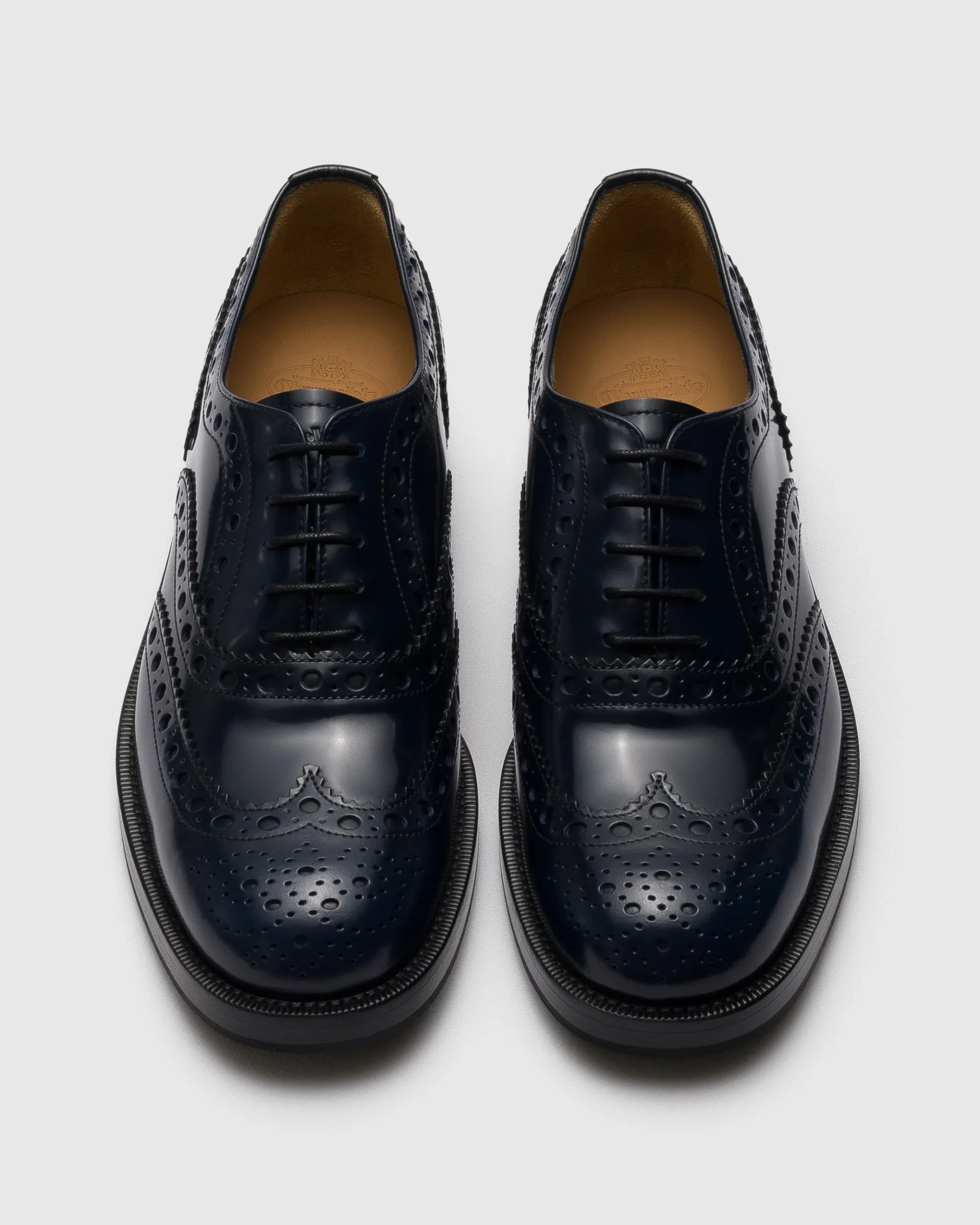 Pilar - Polished Fumé Leather Oxford Brogue