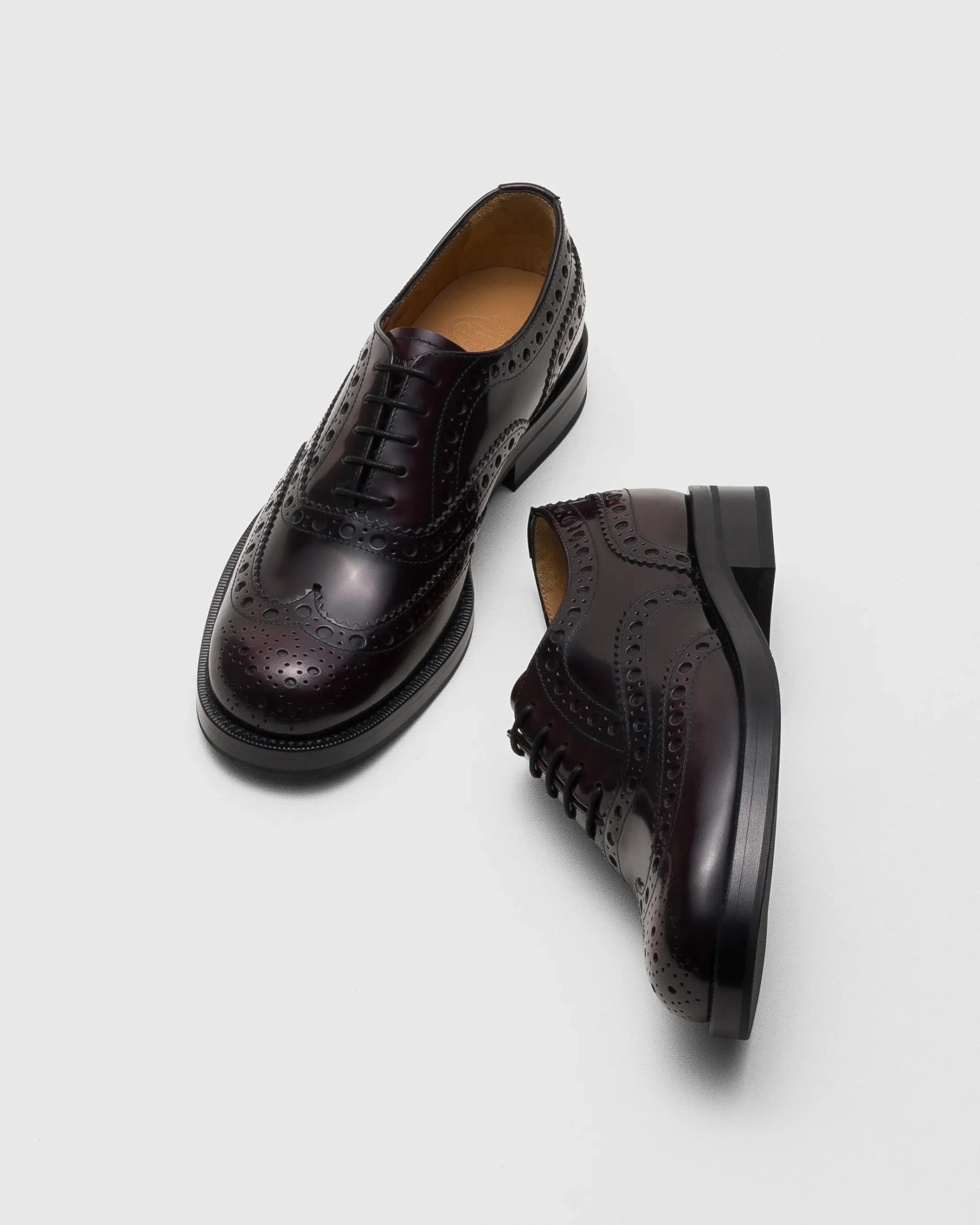 Pilar - Polished Fumé Leather Oxford Brogue