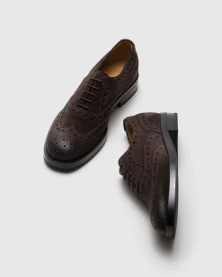Pilar - Suede Oxford Brogue with Antique Finish