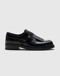 Piper - Polished Fumé Leather Lace-up Monk Strap