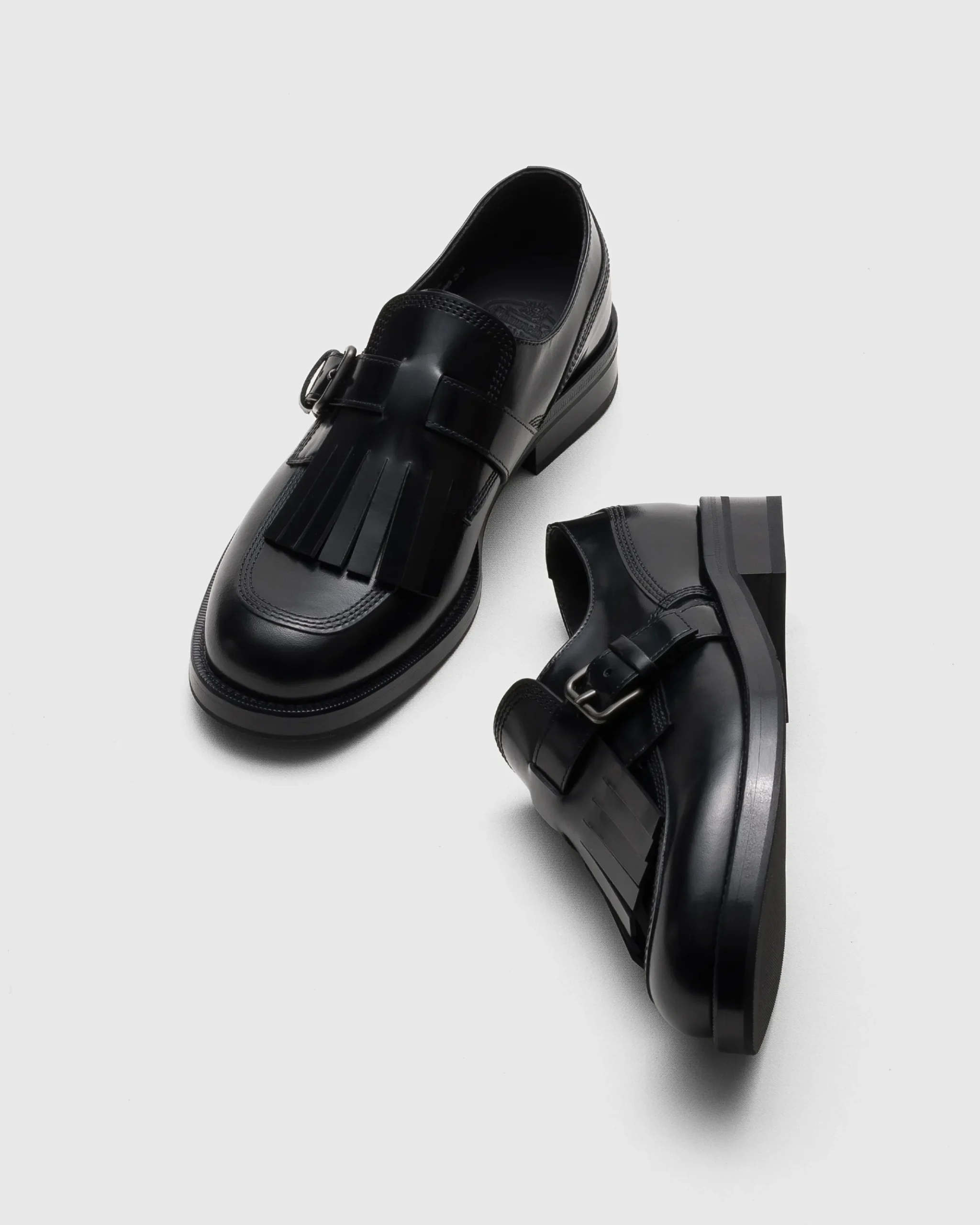 Piper - Polished Fumé Leather Lace-up Monk Strap