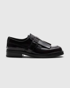 Piper - Polished Fumé Leather Lace-up Monk Strap