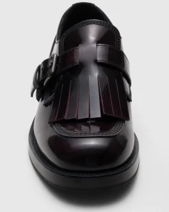 Piper - Polished Fumé Leather Lace-up Monk Strap