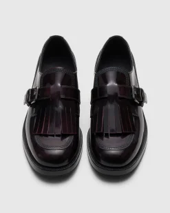 Piper - Polished Fumé Leather Lace-up Monk Strap