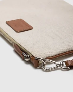 Pouch - Linen Blend and Leather Pouch