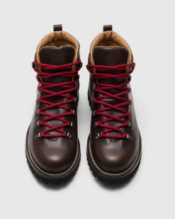 Poulton - Fumé Brushed Leather Lace-up Boot