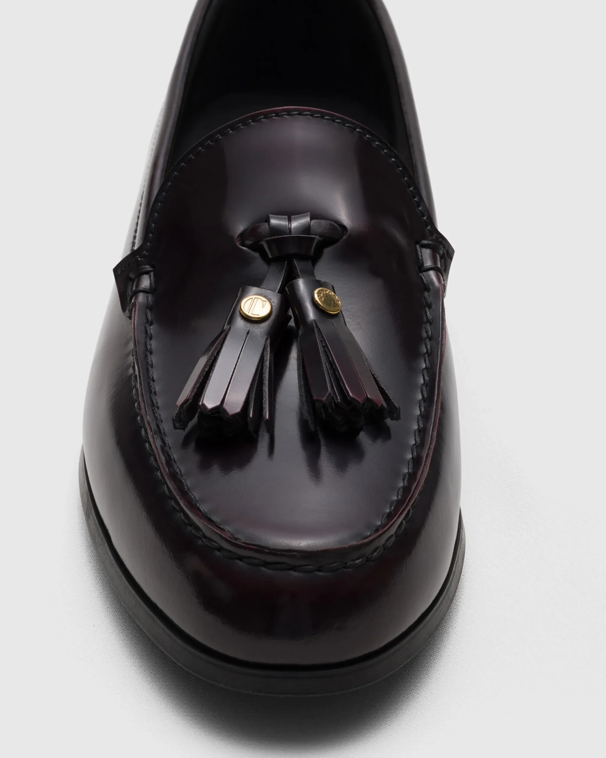 Priscilla - Polished Fumé Leather Loafer