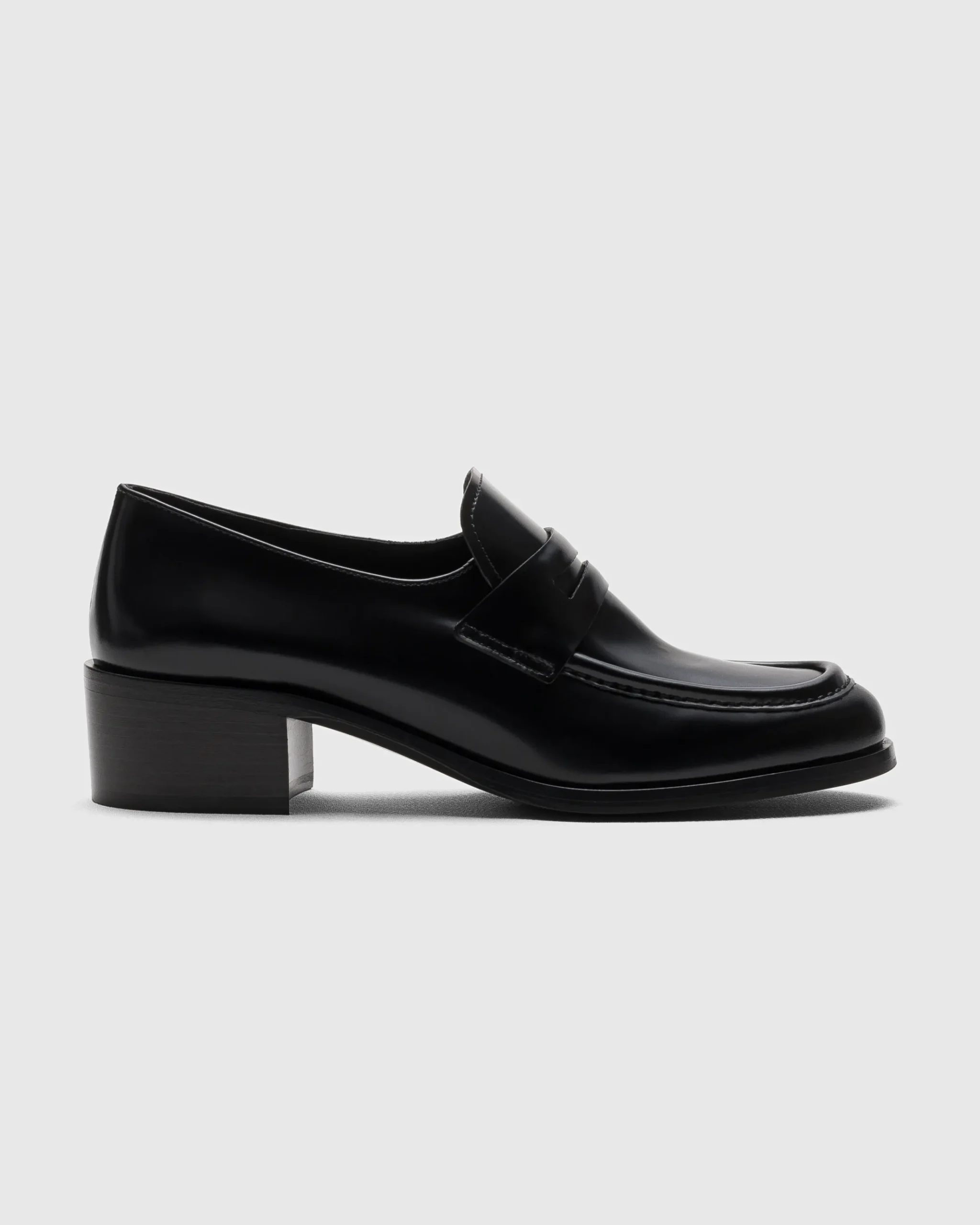 Prudence - Polished Fumé Leather Loafer