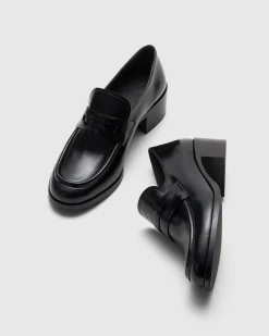 Prudence - Polished Fumé Leather Loafer