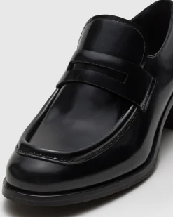 Prudence - Polished Fumé Leather Loafer