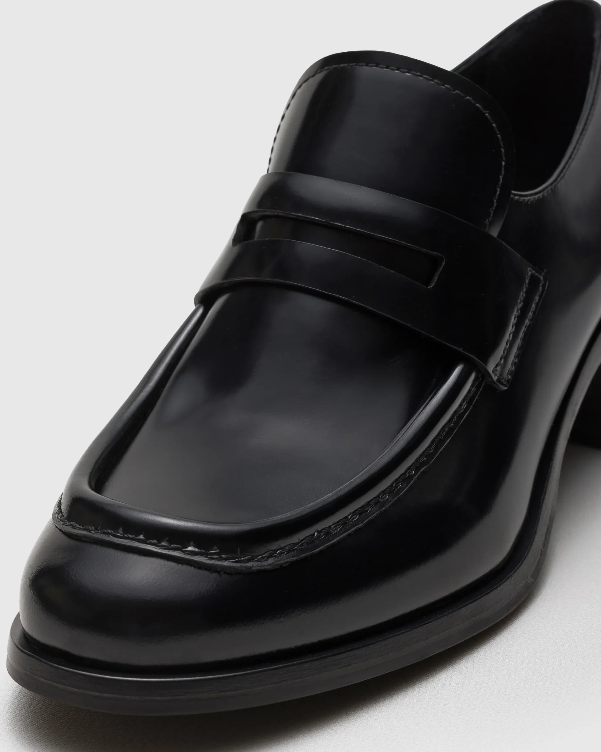 Prudence - Polished Fumé Leather Loafer