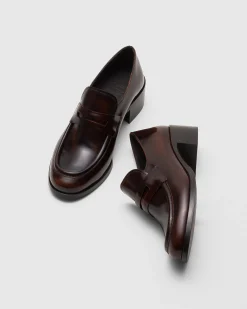 Prudence - Polished Fumé Leather Loafer
