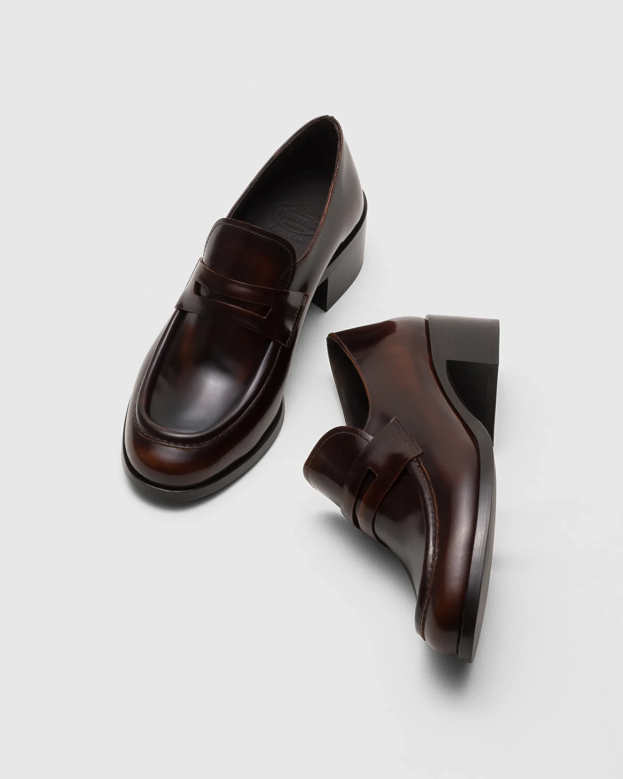 Prudence - Polished Fumé Leather Loafer