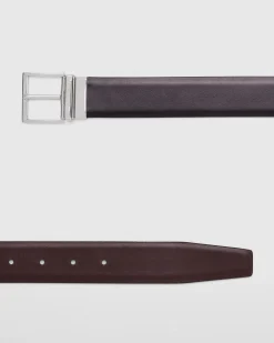 Reversible Facet Buckle Belt - Calf Leather