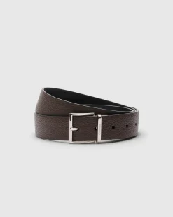 Reversible Facet Buckle Belt - Deer Print Calfskin Belt