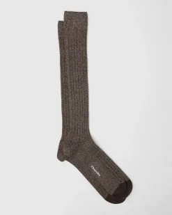 Ribbed Long Socks with Cashmere - Ribbed Long Socks with Cashmere