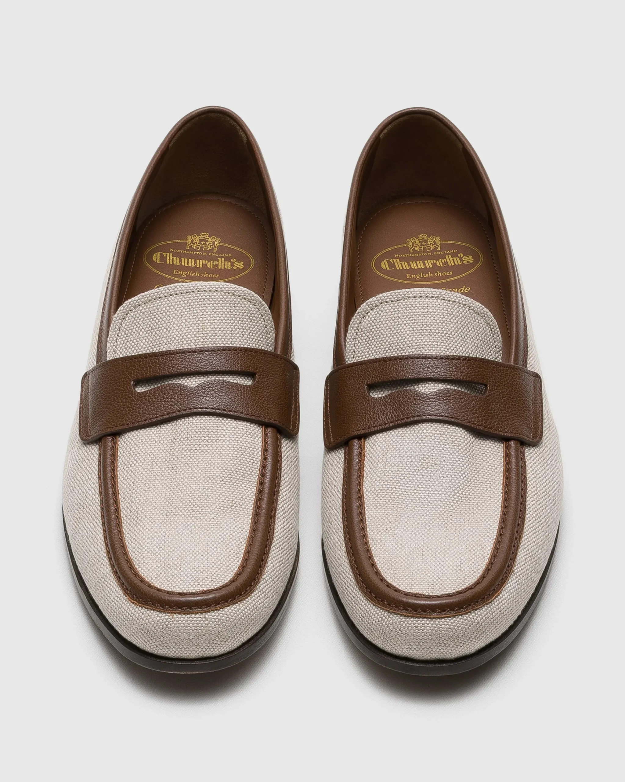 Rother - Linen and Fumé Brushed Leather Loafer