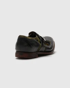Shanghai - Antiqued Leather and Wool Monk Strap