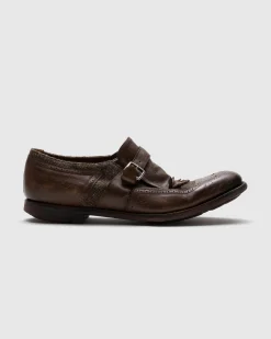 Shanghai - Antiqued Leather and Wool Monk Strap